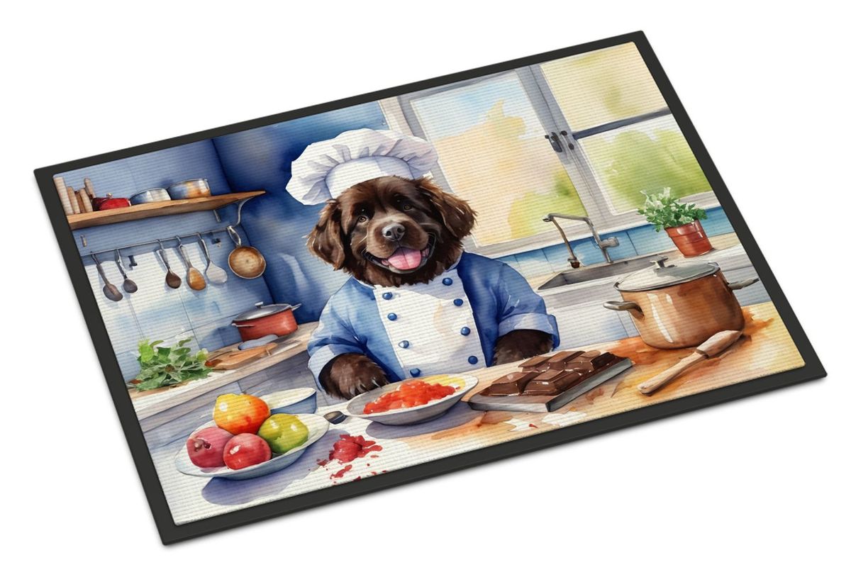Newfoundland The Chef Doormat Front Door Mat Indoor Outdoor Rugs For Entryway, Non Slip Washable Low Pile, 24H X 36W_maomaolike.com
