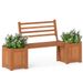Outdoor Planter Box Wooden Bench Set With 2 Open-ended Planter Boxes And Salt Backrest Boxes With Open-ended Bases For Various Outdoor Spaces Like Balconies, Gardens_maomaolike.com
