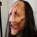 Halloween Horror Long Hair Demon Mask Red Face Demon Mask Toothy Demon Latex Long Hair Mask_maomaolike.com