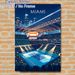 Miami Tennis Stadium Painting Poster, Vibrant Nighttime Stylized Scene Poster, Eye-catching Sports-themed Decor Suitable For Home, Game Room Or Sports_maomaolike.com