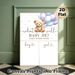 Gender Reveal Teddy Bear Painting Poster, Soft Watercolor Style Teddy Bear With Pastel Balloons & Hearts Poster, Ideal For Gender Reveal Voting_maomaolike.com