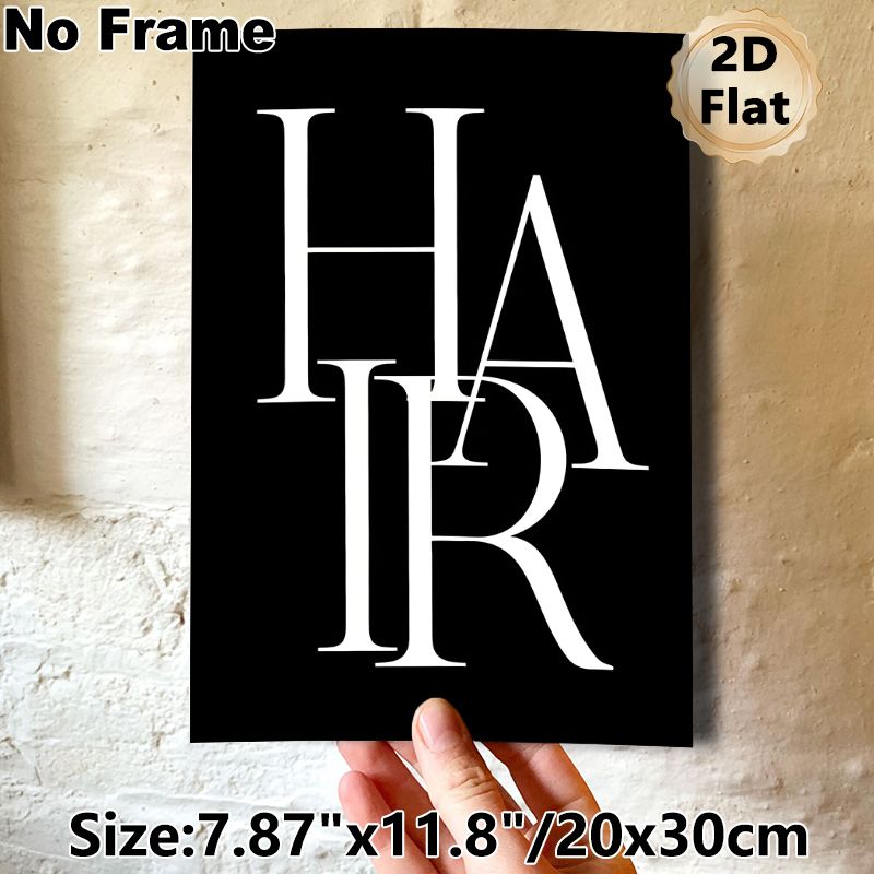 Monogrammed HAR Painting Poster, Minimalist Black & White Interlocked Lettering Poster, Sleek Modern Typographic Decor Ideal For Living Room, Office_maomaolike.com