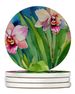 Orchids In Watercolor Large Sandstone Coasters Pack Of 4 Absorbent Round Coasters Decor Gifts For Men Or Women, 4 In, Multicolor_maomaolike.com