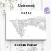 Dakar City Map Painting Poster, Minimalist Monochrome Line Art Poster, Clear Detailed Urban Layout For Refined Wall Decor Suitable For Home Office_maomaolike.com