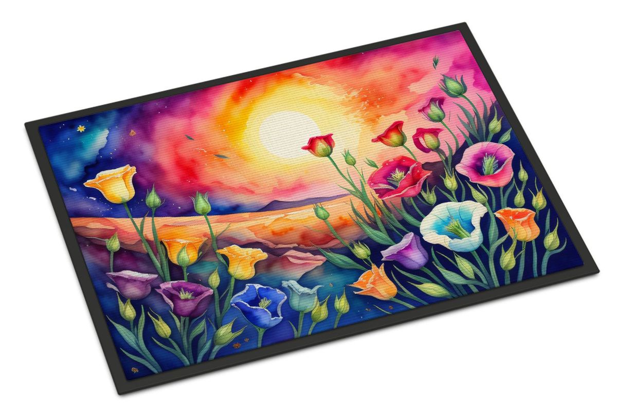 Lisianthus In Color Doormat Front Door Mat Indoor Outdoor Rugs For Entryway, Non Slip Washable Low Pile, 24H X 36W_maomaolike.com