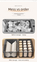 Lidded Underwear Organizer, Thickened Multi-Compartment Box For Socks & Bras, 3-Piece Set With Dividers_maomaolike.com