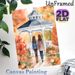 Autumn Gazebo & Friends Painting Poster, Warm Watercolor Style Poster, Cozy Fall Scene With Two Figures, Pumpkins And Foliage, Ideal For Living Room_maomaolike.com