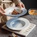 Minimalist Ceramic Straw Hat French Style Pasta Western Food Soup Deep Salad Kitchen Display Plate Commercial Use_maomaolike.com