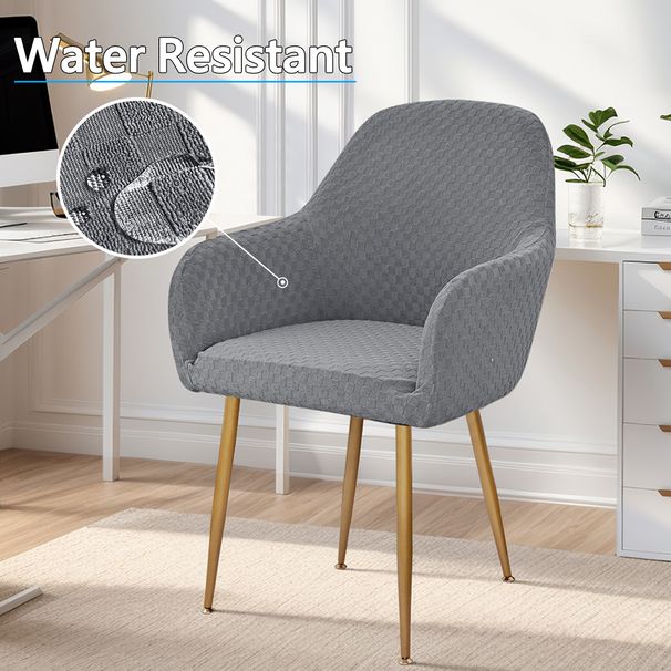 New Cross-border Jacquard Waterproof Small Checkered Pattern Curved European-style Elastic High-armrest Dining Chair Cover, Cat Sc_maomaolike.com
