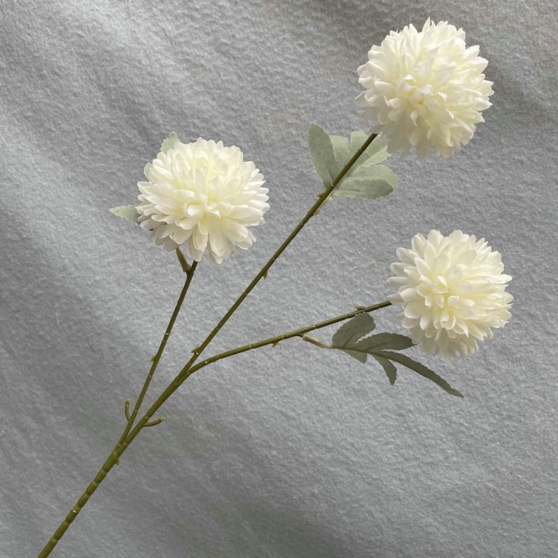 Three-headed Rhododendron Lotus Decoration Green Plant Floral Material Onion Artificial Flower Wedding Guide Ball_maomaolike.com