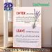 Islamic Enter & Leave Dua Painting Poster, Soft-toned Floral Lavender Accented Poster, Meaningful Religious Dua Text Ideal For Home Entryway, Prayer_maomaolike.com