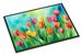 Tulips In Watercolor Doormat Front Door Mat Indoor Outdoor Rugs For Entryway, Non Slip Washable Low Pile, 24H X 36W_maomaolike.com
