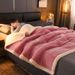 Double-Sided Thickened Three-Layer Quilted Winter Warm Coral Fleece Flannel Bed Sheet Sofa Nap Blanket_maomaolike.com