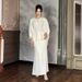 Women's Clothing Autumn New Round Neck Bat Sleeve Waist Slim Dress Suit for Women_maomaolike.com