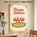 Drinks Station Painting Poster, Vintage Decorative Style With Elegant Cocktail Tray Illustration Poster, Warm Drink-themed Decor Ideal For Bars_maomaolike.com