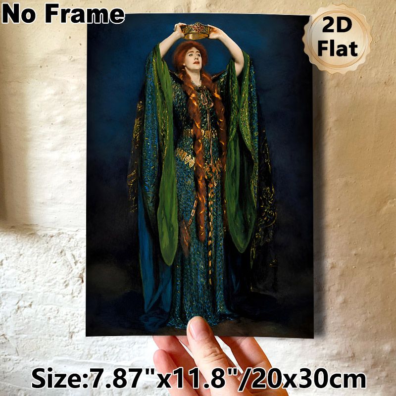 Queen Coronation Classic Portrait Painting Poster, Rich-hued Vintage Royal Figure Art Poster, Elegant Historical Artwork Suitable For Living Room_maomaolike.com