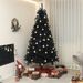 7.5 Ft Tall Artificial Christmas Tree, Unlit Xmas Tree With 1346 Branch Tips, Auto Open, Steel Base, Holiday Décor For Home Office, Black_maomaolike.com