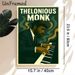 Thelonious Monk Jazz Theme Painting Poster, Vintage-toned Retro Jazz Pianist Playing Piano Poster, Rich Jazz Atmosphere Decor Ideal For Music Studio_maomaolike.com