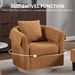 Swivel Accent Chair With Ottoman Set, Modern Chenille Barrel Armchair With Removable Back Pillow & 2 Armrest Covers For Living Room, Bedroom, Office, Yellow_maomaolike.com
