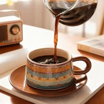 French Coffee High-end Exquisite Afternoon Tea Breakfast High Appearance Retro Ceramic Cup And Saucer Set_maomaolike.com