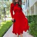 Women's Clothing women's autumn puff sleeve top pleated skirt two piece suit_maomaolike.com