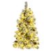 4FT Pre-Lit Spruce Snow Flocked Christmas Tree With Pine Cones, Artificial Xmas Tree With 170 Branch Tips,Mixed PE & PVC Branches, 120 Multi-Color LED Lights, 11 Flashing Modes, Holiday Décor_maomaolike.com