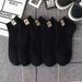 5 Pairs/Set Black And White Socks Men's Socks Wear Absorbent Short Tube Thin Low Top Shallow Mouth Sports Socks_maomaolike.com