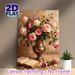 Rose Still Life Painting Poster, Vintage-style Oil Painting Of Pink & Burgundy Roses In Metallic Vase With Open Book Poster, Elegant Classic Floral_maomaolike.com