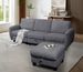 Grey Corduroy Fabric Sofa With OTTOMAN_maomaolike.com