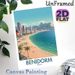Benidorm Spain Coastal City Painting Poster, Vibrant Retro Travel Style Poster, Sunny Beach & High-rise Skyline Design, Brings Calm Coastal Atmosphere_maomaolike.com
