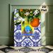 Citrus & Vintage Can Painting Poster, Vibrant Mediterranean-style Poster, Lush Citrus Blooms, Ripe Orange With Retro Can Design Brings Rustic Charm_maomaolike.com