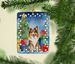 Sheltie Christmas Reindeer Porcelain Ornament Christmas Tree Hanging Decorations For Home Christmas Holiday, Rectangle, Gift, Multicolor_maomaolike.com