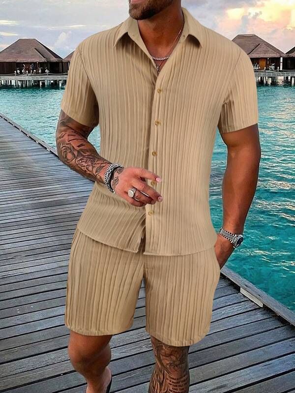 Men's Clothing Polo Casual Loose Short-sleeved Shorts Sports Suit_maomaolike.com