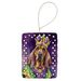 Bloodhound King Of Mardi Gras Porcelain Ornament Christmas Tree Hanging Decorations For Home Christmas Holiday, Rectangle, Gift, Multicolor_maomaolike.com