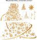 Golden Christmas Tree Window Clings Stickers For Glass, Large DIY Static Wall Window Door Mural Showcase Decal Sticker_maomaolike.com