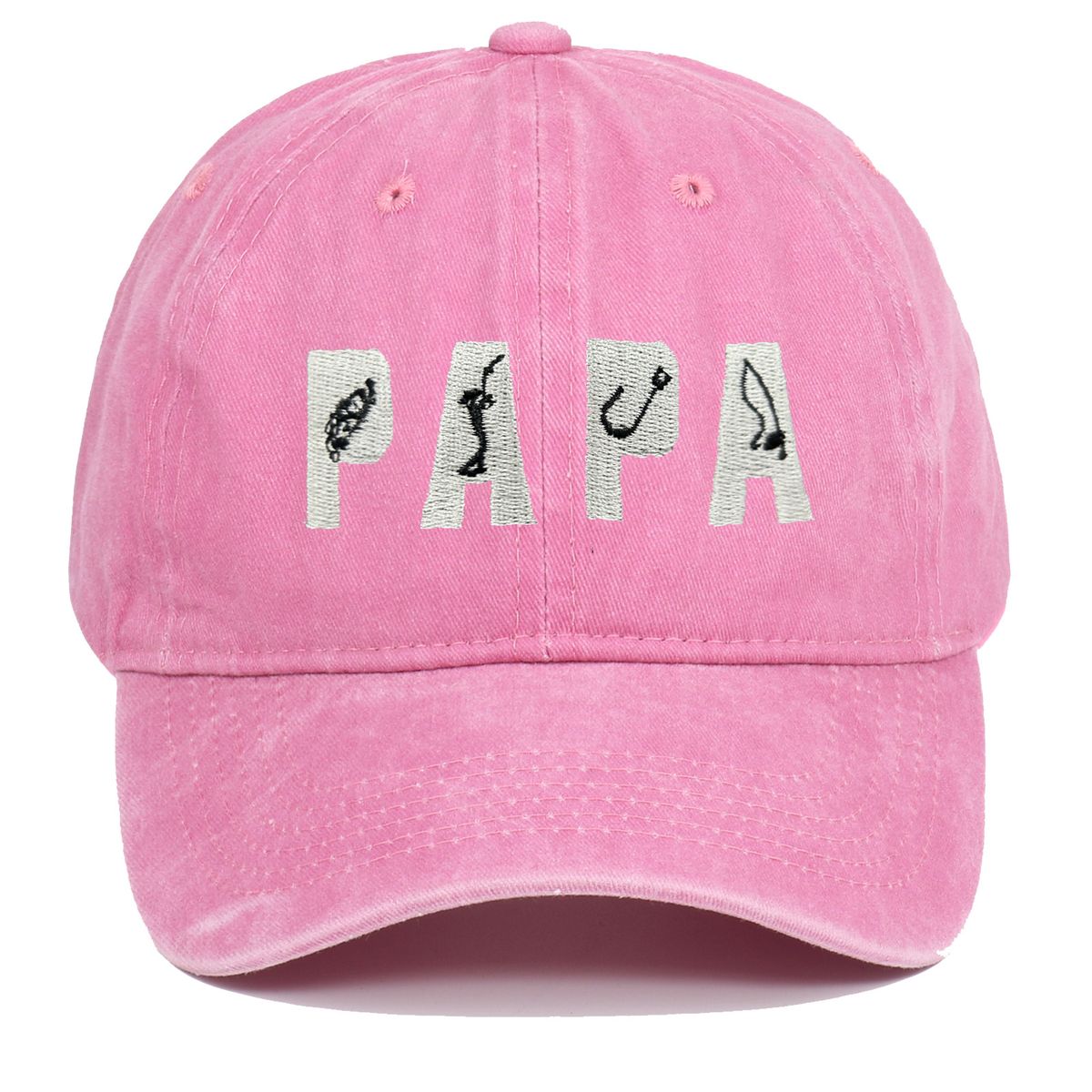 Unisex PAPA embroidered washed Sun Protection Sun hat men's and women's outdoor sports fishing sun shade baseball cap_maomaolike.com