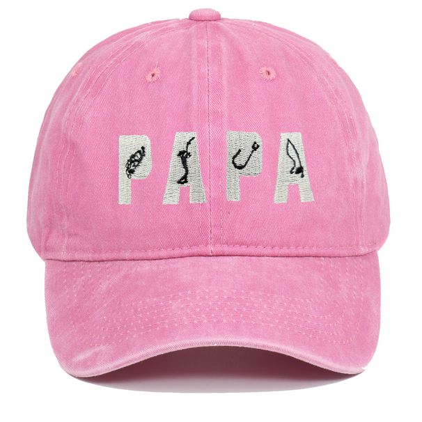 Unisex PAPA embroidered washed Sun Protection Sun hat men's and women's outdoor sports fishing sun shade baseball cap_maomaolike.com