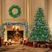 6FT Pre-Lit Aspen Fir Artificial Christmas Tree With Wreath & Garland,Grass Green Xmas Tree With 380 Multi-Color LED Lights, 11 Lighting Modes, 861 PE Branch Tips, For Indoor Holiday Decor_maomaolike.com