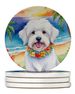 Coton De Tulear Luau Large Sandstone Coasters Pack Of 4 Absorbent Round Coasters Decor Gifts For Men Or Women, 4 In, Multicolor_maomaolike.com