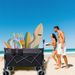 9" X 4" All-Terrain Balloon Wheels! 300L XL Heavy-Duty Folding Wagon Cart - 480lbs Capacity, Conquers Sand & Rough Terrain, W/Brakes, Pockets, Cup Holders, Black/Gray_maomaolike.com
