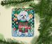 Bichon Frise Christmas Porcelain Ornament Christmas Tree Hanging Decorations For Home Christmas Holiday, Rectangle, Gift, Multicolor_maomaolike.com