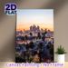 Los Angeles City Skyline Painting Poster, Warm-toned Sunset Urban Landscape Poster, Captivating Twilight City View Ideal For Living Room, Office Wall_maomaolike.com