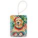 Golden Retriever Christmas Porcelain Ornament Christmas Tree Hanging Decorations For Home Christmas Holiday, Rectangle, Gift, Multicolor_maomaolike.com