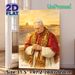 Pope Leo XIV Religious Figure Painting Poster, Warm-toned Watercolor Style Poster, Reverent Depiction Of The Pope In Ceremonial Robes With Vatican_maomaolike.com