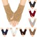 Unisex Diamond wool gloves knitted acrylic half finger men's and women's cycling warm open-finger sleeve sleeve_maomaolike.com