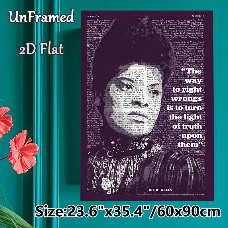 Ida B. Wells Quote Painting Poster, Vintage Newspaper-style Typographic Silhouette Poster, Inspirational Truth-focused Art For Home Office, Living_maomaolike.com