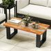 Premium Teak Wood Patio Table With River-Inspired Epoxy Tabletop – Durable, Waterproof & Stylish Outdoor Coffee Table For Garden, Poolside_maomaolike.com