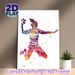 Soccer Player Painting Poster, Vibrant Watercolor-style Colorful Celebrating Soccer Athlete Poster, Dynamic Sports-themed Decor Ideal For Home Gym_maomaolike.com