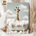 Giraffe In Bathtub Painting Poster, Whimsical Playful Giraffe With Foam Bath Scene Poster, Lighthearted Decorative Accent For Bathroom, Living Room_maomaolike.com