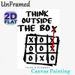 Think Outside The Box Themed Painting Poster, Minimalist Hand-drawn Tic-tac-toe Poster, Inspirational Design To Encourage Creative Thinking, Ideal For_maomaolike.com